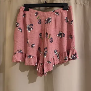 Women’s Floral Red Shorts(Source Unknown) thumbnail 2