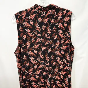 VTG Basic Editions Dress Size 10/12 Black Floral Sleeveless 90s Y2K Modest‎ 1767 thumbnail 7