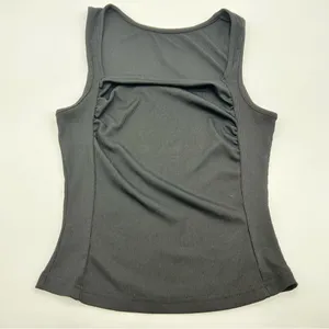 Black Ribbed Sleeveless Women's Tank Top thumbnail 2