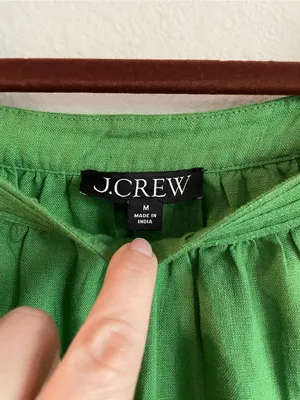J. Crew Summer Moss Linen Sailor Square Neck Top Size Medium thumbnail 3