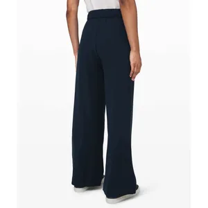 Lululemon Noir Pant True Navy High Rise Wide Leg Tie Waist Trousers Size 6 thumbnail 3