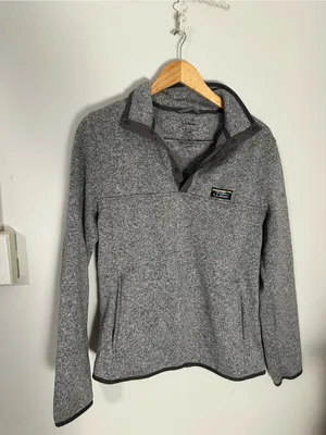 L.L.Bean Sweater Fleece Pullover pewter medium Gray thumbnail 2