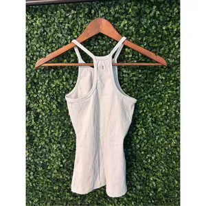 NoBull Frost Blue Ribbed Full Length Tank Top Sz XS NWT thumbnail 5