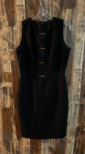 Ann Taylor Black Sleeveless Shift Dress with Bow Detailing. Size 4 38 length x 17 thumbnail 2