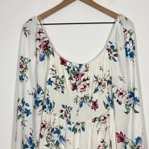 Urban Outfitters Lumiere Mini Dress S White Floral Cottagecore Milkmaid Coquette thumbnail 5