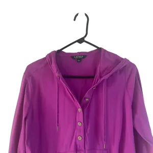 Lauren Ralph Lauren Women's Size Large Purple‎ Pink Half Button Light Sweater thumbnail 2