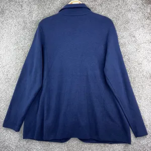 Lauren Ralph Lauren Knit Blazer XL Navy Gold Button Preppy Old Money Equestrian thumbnail 4