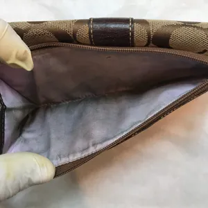 Coach Tan Brown C Jacquard Design Wristlet thumbnail 2