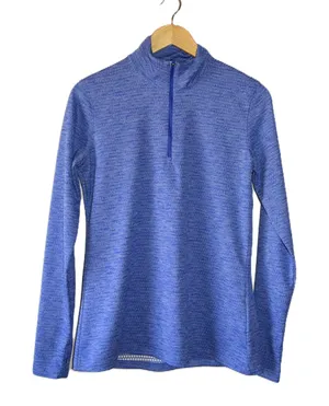 Nike Golf Pullover Women Large Blue Excellent Dri-FIT Quarter-Zip Thumbhole Top thumbnail 1