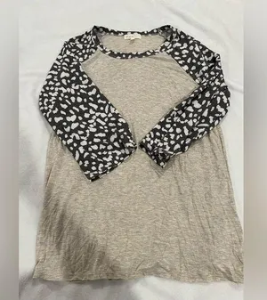 Animal print long Sleeve Top Black Size L thumbnail 1