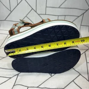 Teva Midform Universal Sandals Size 8 Green Mesh Platform Strappy‎ 1102451 READ thumbnail 9