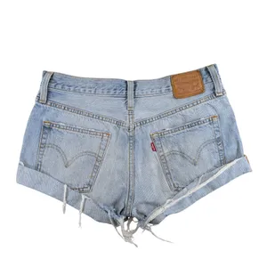 Levis 501 Original Light Wash Distressed Button Fly Denim Cut Off Shorts Size 26 thumbnail 2
