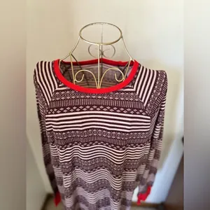 Aerie Long Sleeve Thermal Top Multicolor Fair Isle Size Large thumbnail 9