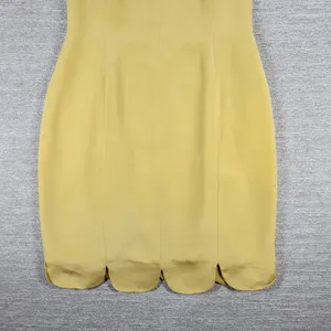b Michael NY Silk Sheath Dress Size 6 Butter Yellow Scalloped Hem Classic Chic thumbnail 10