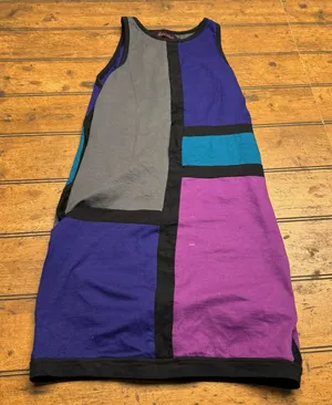 Motel Rocks Mini Dress S Small Color Block Bodycon Stretch‎ FLAW thumbnail 1