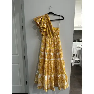 Farm Rio Yellow Ainika Tapestry One Shoulder Maxi Dress thumbnail 6