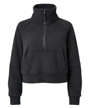 Lululemon - Scuba 1/4 Zip Pullover Sweatshirt Black Sz M/L thumbnail 1