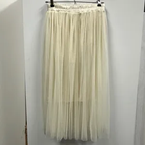 Source Unknown Cream Elastic Waist Pull On Ballet Core Tulle Lined Skirt Womens Large thumbnail 6