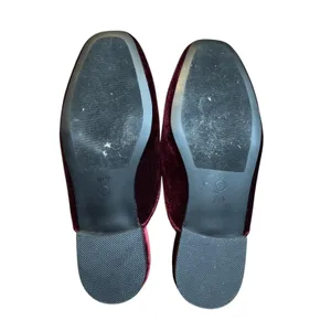 Hey Girl By Corkys Shoes Womens Size 7 Red Velvet Spotlight Loafer Mules Slip On thumbnail 8