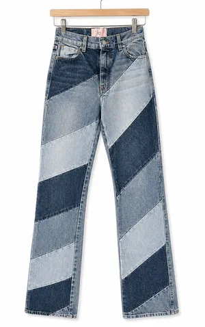 NWT REVICE DENIM 90's‎ Baby Candy Shop Jeans Size 25 Patchwork High Waist thumbnail 1