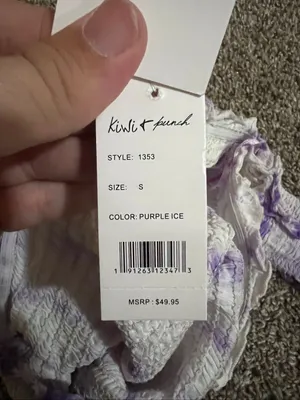 Kiwi & Punch Purple And White Top Womans Small New thumbnail 6