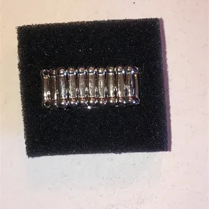 Silver Tone Blue Rhinestone Floral Sunburst Ring thumbnail 4
