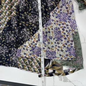 Suncoo Paris Dress Size Medium T2 Mini Sheer Patchwork Geometric Long Sleeve Purple thumbnail 6
