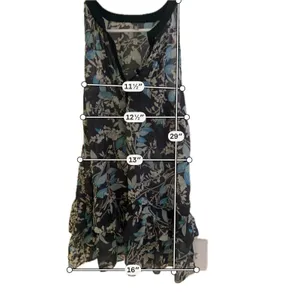 Charlotte Russe Floral Mini Dress XS Navy Blue Sleeveless Ruffle Hem Chiffon thumbnail 3