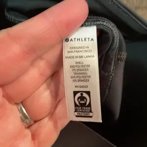 Athleta Ace Black Tennis Skort with silver reflective stripe on waistband thumbnail 9