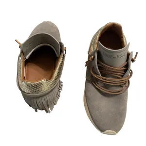 ESSEUTESSE Fringe Silver Leather Sneakers Shoes Made in Italy Womens 36 6 US thumbnail 12