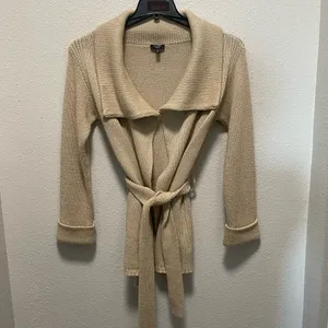 Talbots Women's Tan Cardigan Sweater thumbnail 3