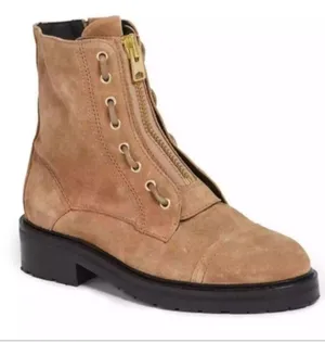 All Saints Ariel Brown Suede Zip Up Combat Boots Size 37 thumbnail 1