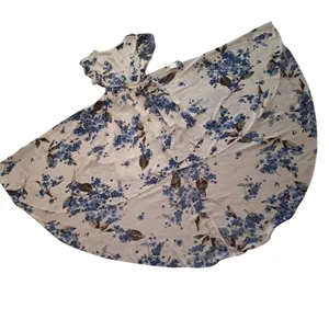 Lulus French Countryside White Floral Print High-low Dress White & Bl thumbnail 3