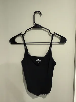 Hollister Lace Trim Black Tank Top thumbnail 2