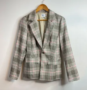 Princess Polly Classic Victoria Blazer Jacket plaid Black Pink Tan oversized 2 thumbnail 2