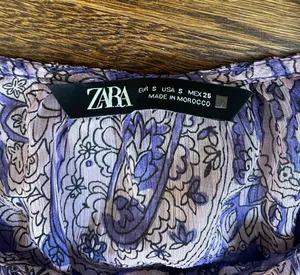 sheer Cropped Purple Blouse Size S thumbnail 2