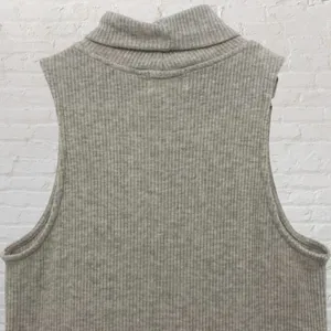 Feel The Piece Oatmeal Sleeveless Knit Turtleneck Top M/L Ribbed Luxe Boho thumbnail 6