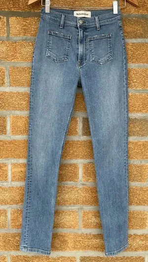 Reformation High Skinny Crop Jeans Patch Pockets 27 thumbnail 1