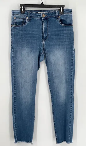 STS Blue Women Skinny Jeans Size 31 Medium Wash Raw Hem High Rise Stretch Denim thumbnail 1
