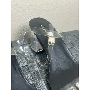 Madden Girl Women's Size 6.5 Heels Clear Acrylic Block Heel Sandals Rhinestones thumbnail 5