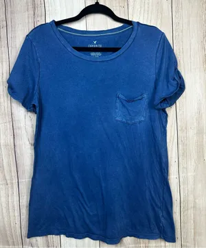 American Eagle Outfitters Favorite T Blue Short Sleeve Pocket Tee thumbnail 1