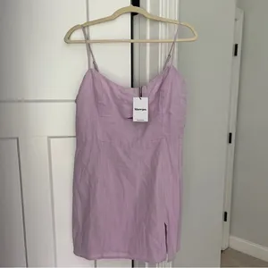 NWT SHOWPO Nerissa Mini Dress Cut Out Side‎ Split Dress in Lilac Purple thumbnail 2