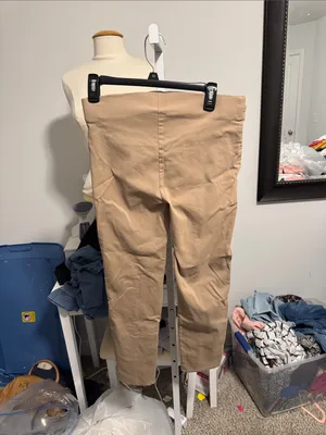 High-Rise Skinny Pants in Tan thumbnail 3