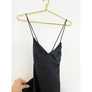 Babyboo Misha Maxi Dress Size Small Black Satin Formal Lace Up Back Wedding thumbnail 5