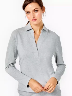Lilly Pulitzer‎ Emalia Shimmer Terry Top Gray Medium Soft Comfort Minimalist thumbnail 1