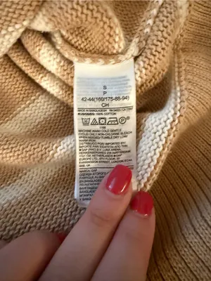 GAP 100% Cotton Striped Camel & Cream Turtleneck Sweater thumbnail 4