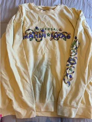 Yellow Universal Mardi Gras Sweatshirt Size XL thumbnail 2