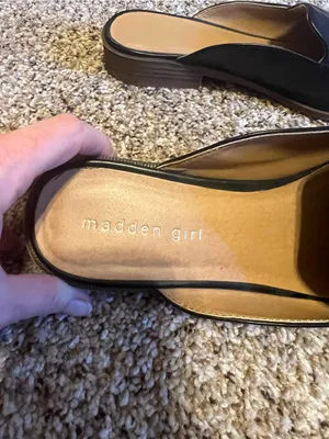 Madden Girl Black Vegan Leather Slip-On Loafers Mules ❤️ thumbnail 3