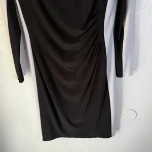 Lauren Ralph Lauren Women's Black & White Long Sleeve Sheath Dress Old‎ Money thumbnail 3