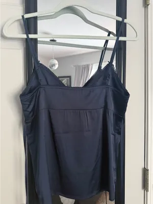 Brandy Melville Blue Satin Babydoll Top thumbnail 2